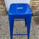 Genuine tolix h75 industrial metal bar stool, stackable, blue.