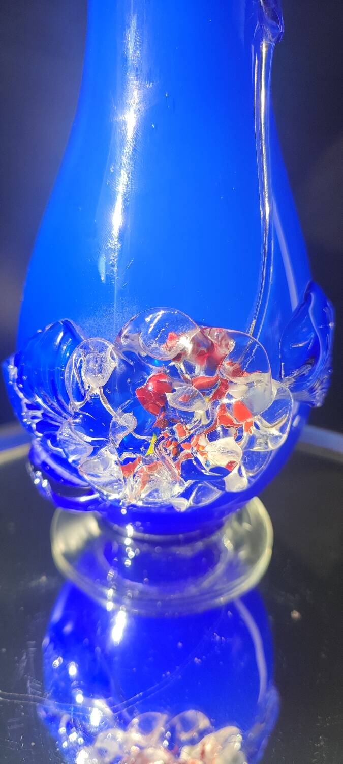 Italian blown glass art vase