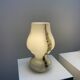Pair of mushroom table lamps in white and green glass by Doria Leuchten, 1970.
