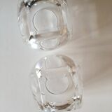1960 crystal cup glasses ringing with cut-outs