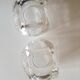1960 crystal cup glasses ringing with cut-outs