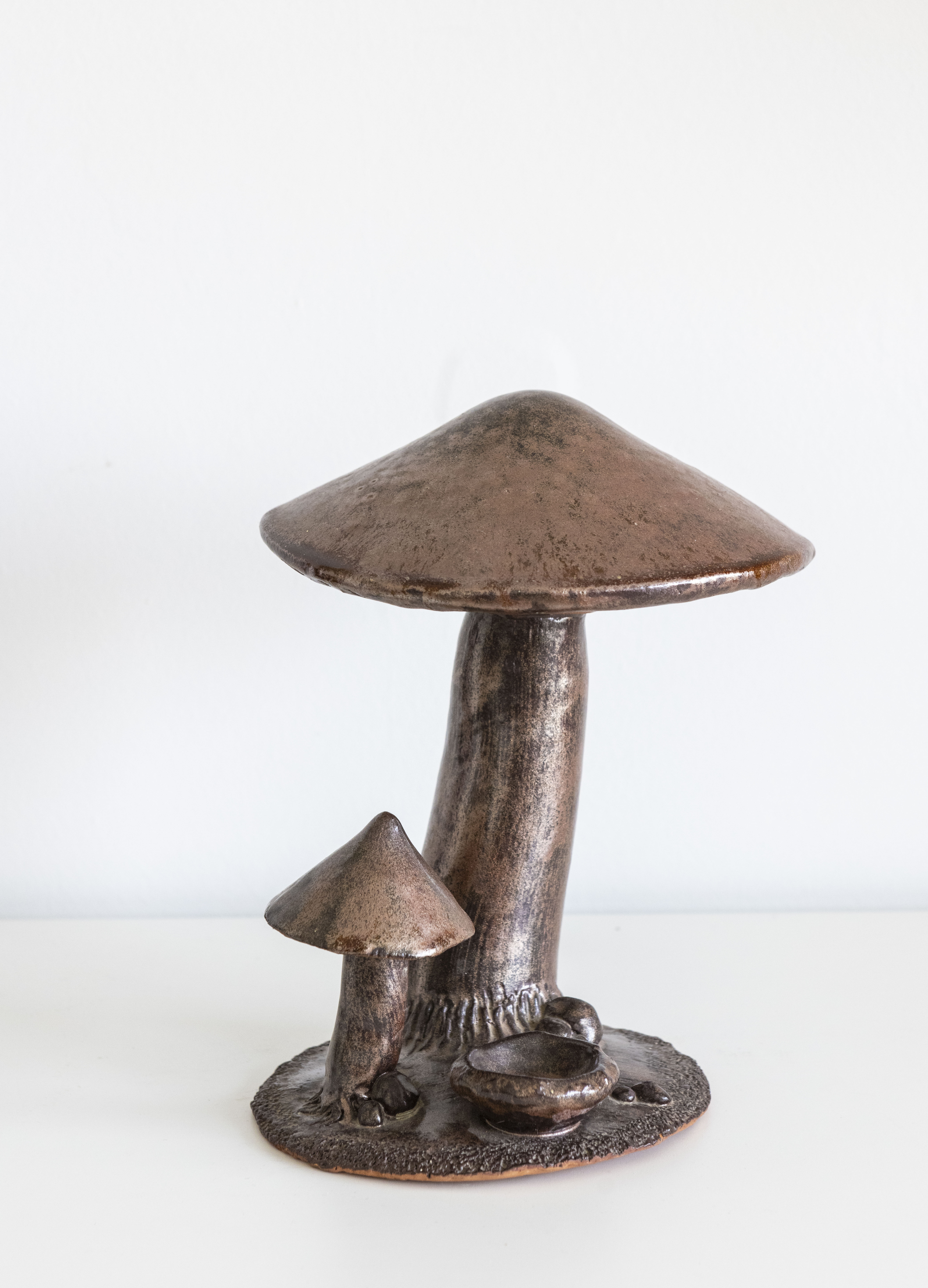 Lampe céramique champignons années 70
