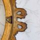 Oval frame with gilded pediments 19th wood and stucco