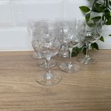 Set of 6 engraved balloon wine glasses
