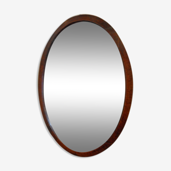 Miroir ovale en chêne 51x66cm