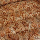 Set of 2 vintage armchairs in floral fabric with fringes from the 60s 70s