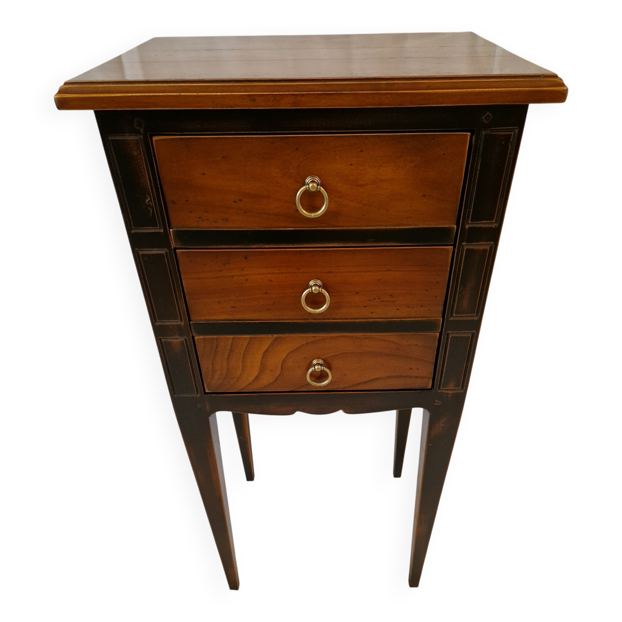 Elegant Richelieu accent furniture in wood – 3 drawers – two-tone finish