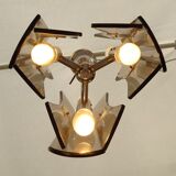 Design chandelier in smoked glass 6 lights