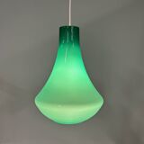 Lampe à Suspension française en Verre Opalin Vert, 1960s