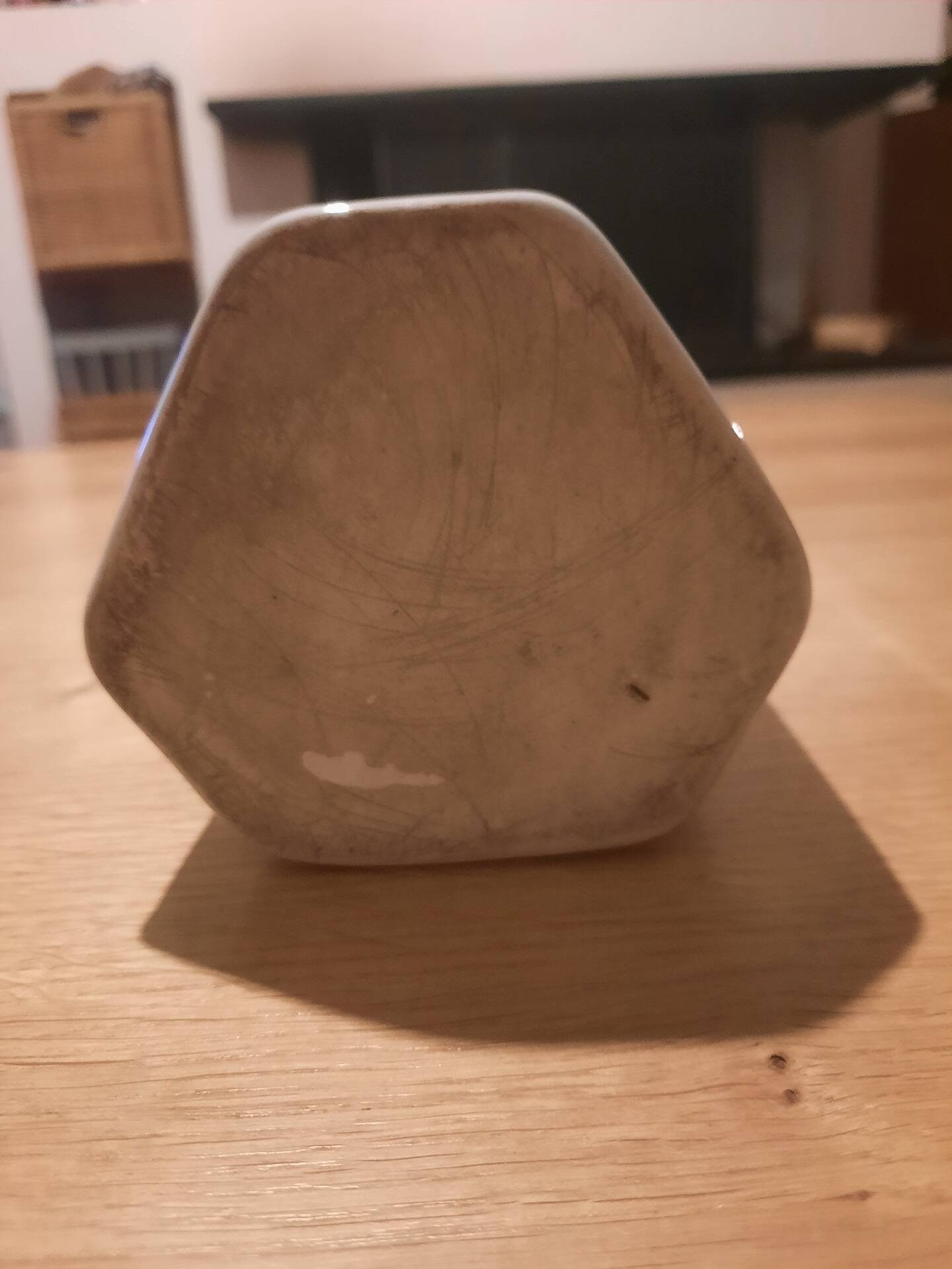 Hexagonal bottle in glazed stoneware