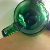 Large green glass pitcher