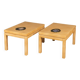 Une paire de tables d'appoint en bois laqué belge et en agate par willy daro c.1970
