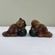 Carved wooden bookends