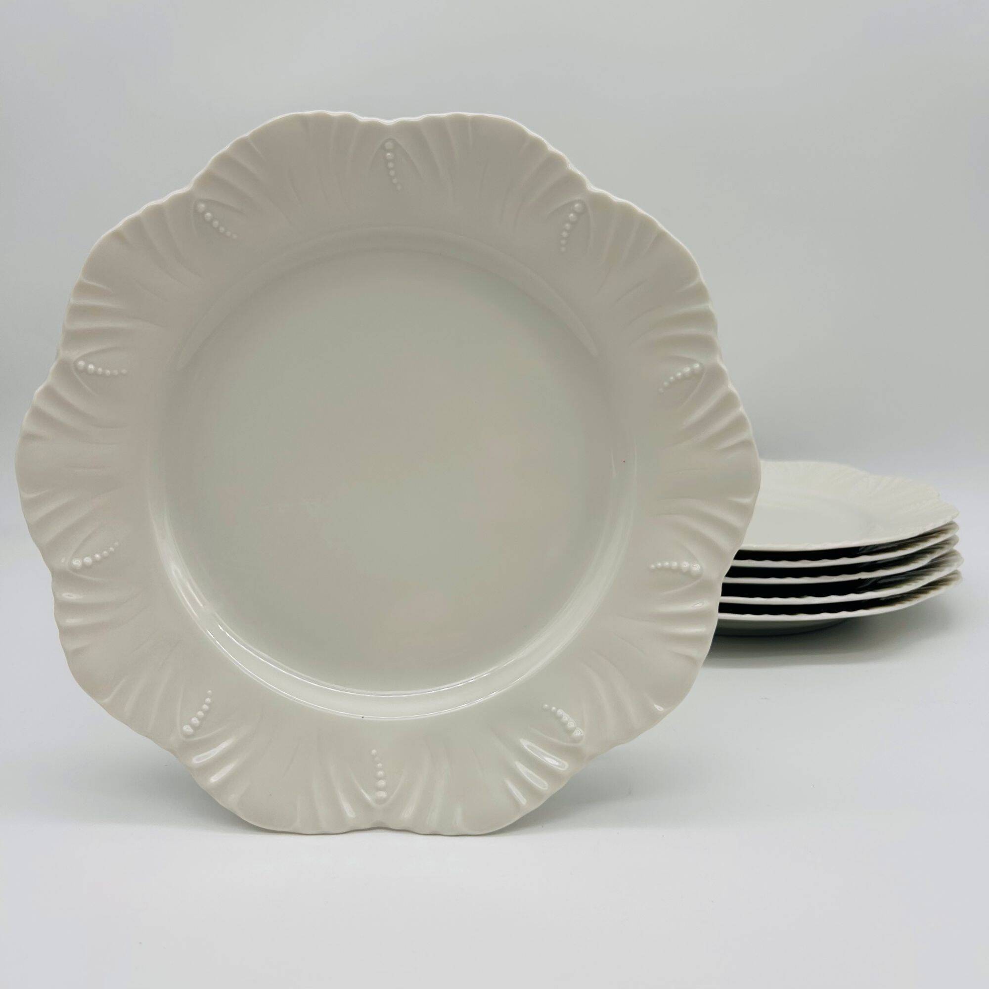 6 flat plates made of Limoges porcelain.