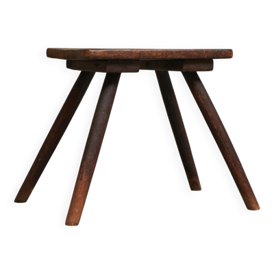 Tabouret ou table d'appoint en bois massif, style milieu du siècle, années 1950