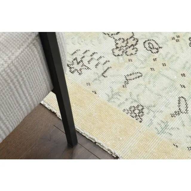 1970s Vintage Turkish Oushak Handmade Wool Cotton Beige Area Rug 170x280