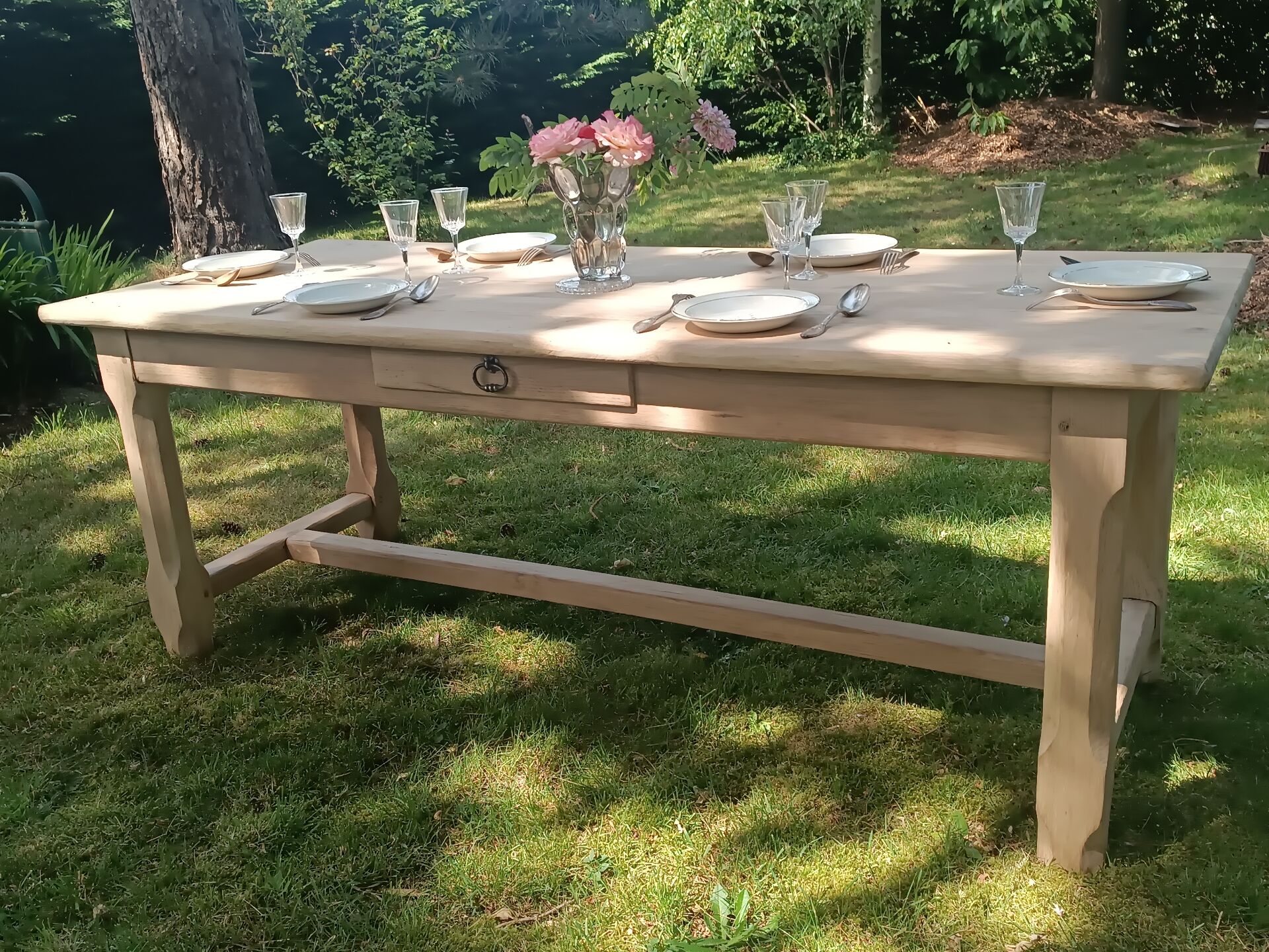 Renovated solid oak farmhouse table