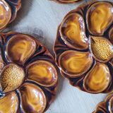 La Redoute x Selency set of 6 brown oyster plates