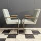 Unique Chrome and grey leather chairs made on demand 1980s