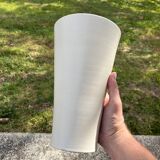 Large vintage ceramic vase 1960 white orange