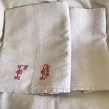 Country sheet in large linen marked FD