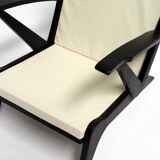 1940s Lounge Chair in Black Painted Wood