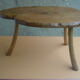 Table basse brutaliste bois naturel