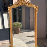 Napoleon iii beveled mirror in 19th century rocaille style, large model, in gilded wood