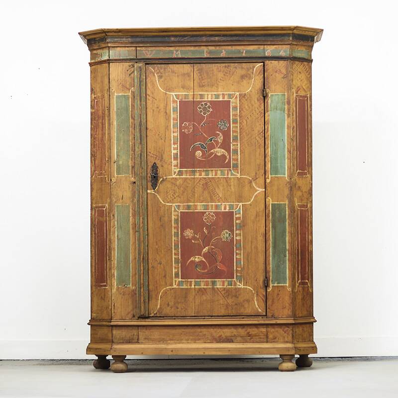 Painted Folk Art Bridal Cupboard 1764
