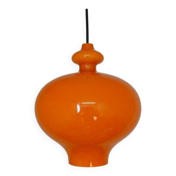 Orange glass pendant lamps by Hans Agne Jakobsson