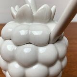 Vintage German porcelain jam pot with lid and spoon from Krömer Porzellan, 1970s, set of 2.