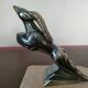 Pair of Gazelles bookends Hippolyte Moreau, signed - Spelter, marble