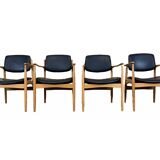 4x 60s 70s dining armchairs Danish design oak Denmark