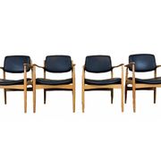 4 60s 70s chaise de salle à manger design danois chêne Danemark