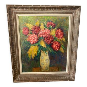 Bouquet de fleurs signé Lisie (1892-1983)