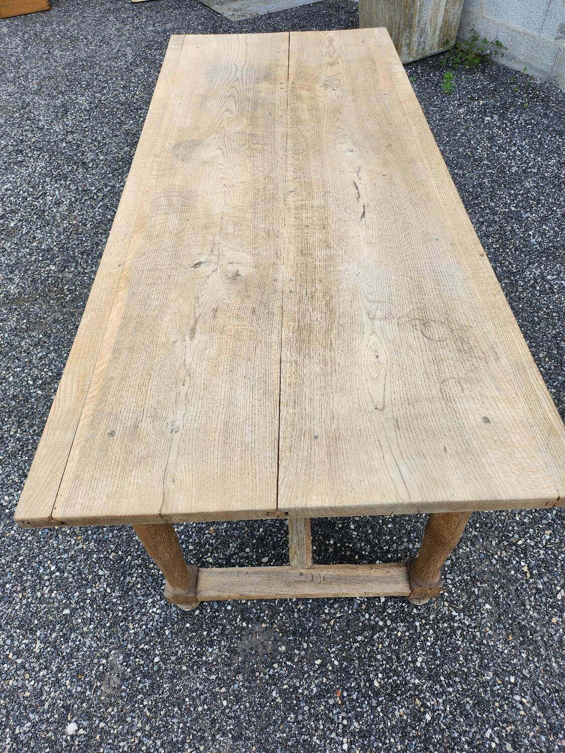 19th century farmhouse table in raw oak