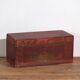 Antique red chest with floral patterns (c.1900) #9