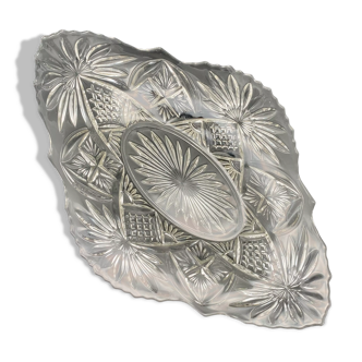 Diamond-shaped dish in worked glass