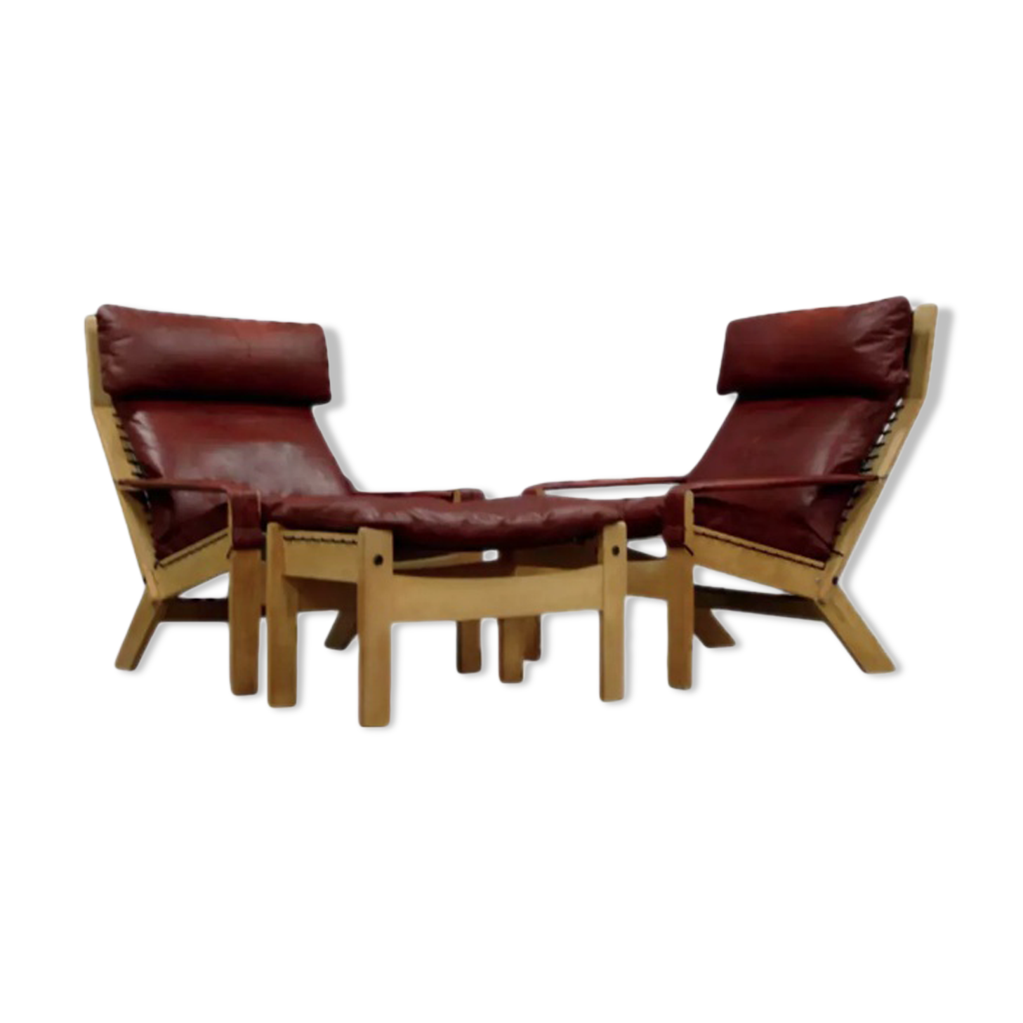 Pair of armchairs and ottoman, 1960