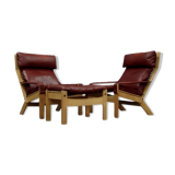 Pair of armchairs and ottoman, 1960