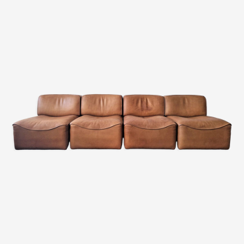 Canapé Ds-15 4 éléments en cuir pour de Sede, Suisse, années 1970, Set de 4