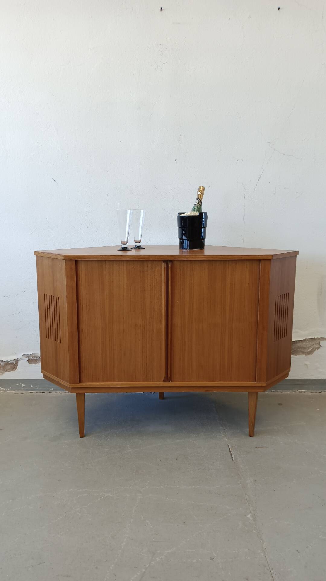Bar d'angle placage teck