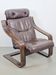 Vintage Armchair in Brown Leather and Bentwood attributed to Coja, 1970s