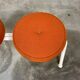 Trio bench seat orange white steel