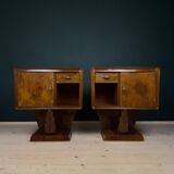 Vintage wooden bedside tables, Italy, 1950s, set of 2.