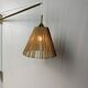 Midcentury extendable brass wall mount with cocoon and sisal shade Lars Schioler, 1960s