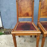 Series of 4 leather art deco chairs 1925