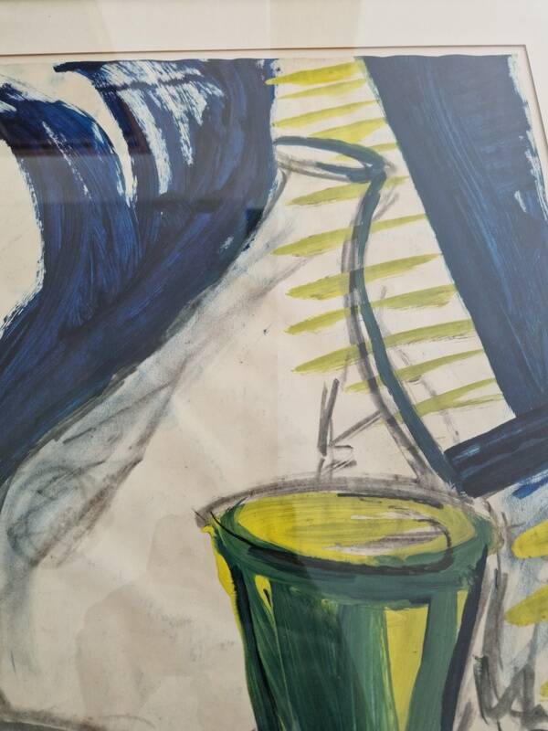 Bernd Zimmer (Born 1948) Gouache on paper - Abstract still life