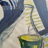 Bernd Zimmer (Born 1948) Gouache on paper - Abstract still life