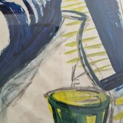 Bernd Zimmer (Born 1948) Gouache on paper - Abstract still life